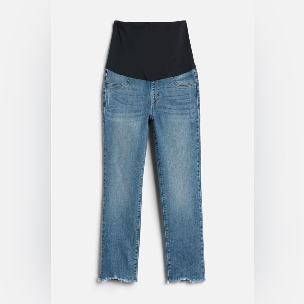 Just USA Easton Maternity Frayed Hem Straight Leg Jean